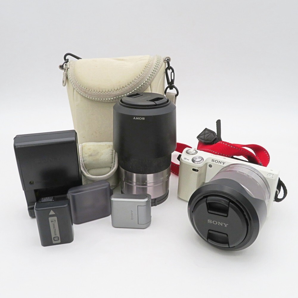 1円? SONY ソニー α NEX-5N ミラーレスデジタル一眼カメラ レンズ2點 バッグ付 動作未確認 現狀品 y6-3665251【Y商品】