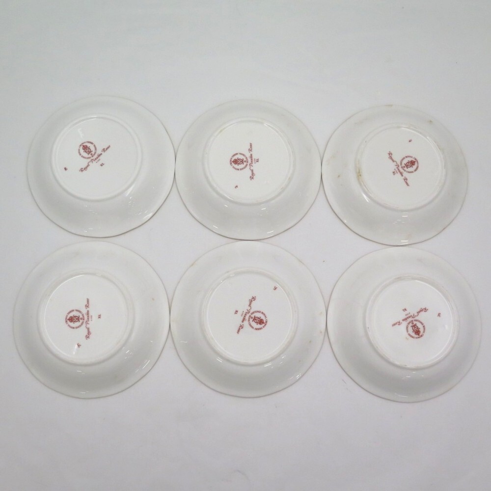 1円? ロイヤルクラウンダービー ロイヤルピンクストンローズ フルーツ皿/20cm プレート 計12點 箱付 y191-3751831【Y商品】