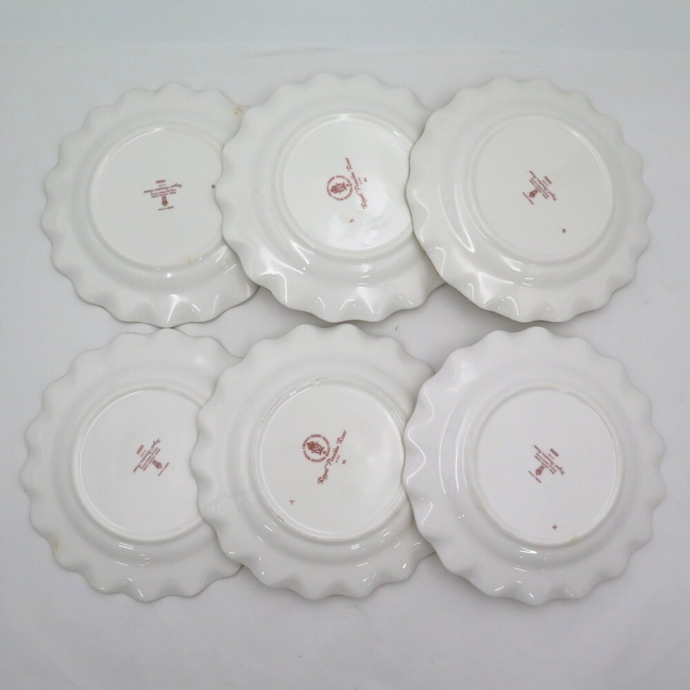 1円? ロイヤルクラウンダービー ロイヤルピンクストンローズ フルーツ皿/20cm プレート 計12點 箱付 y191-3751831【Y商品】