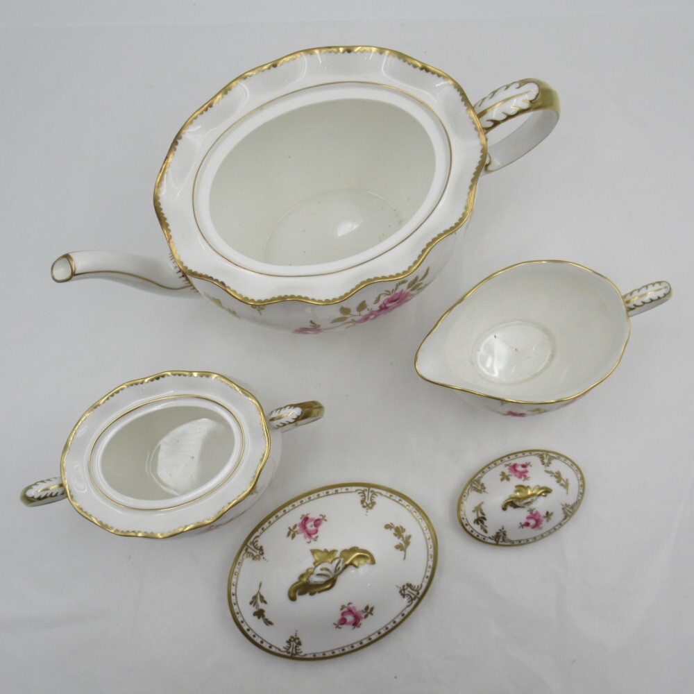 1円? RoyalCrownDerby ロイヤルクラウンダービー ロイヤルピンクストンローズ ポット/シュガー/クリーマー計(jì)3點(diǎn)箱付y191-3751833【Y商品】