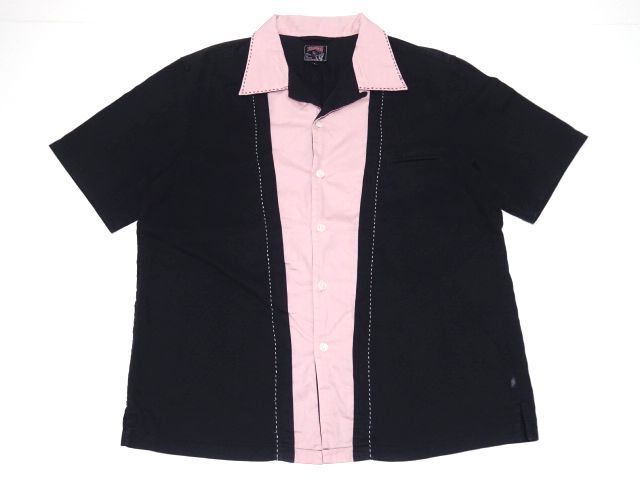 KINGMOB 90s vintage original BOWLING SHIRT L size / キングモブ 666 オープンカラー ボーリングシャツ 50s ロカビリー メンズ