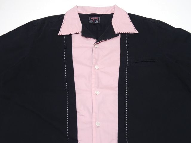 KINGMOB 90s vintage original BOWLING SHIRT L size / キングモブ 666 オープンカラー ボーリングシャツ 50s ロカビリー メンズ