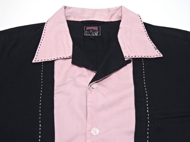 KINGMOB 90s vintage original BOWLING SHIRT L size / キングモブ 666 オープンカラー ボーリングシャツ 50s ロカビリー メンズ