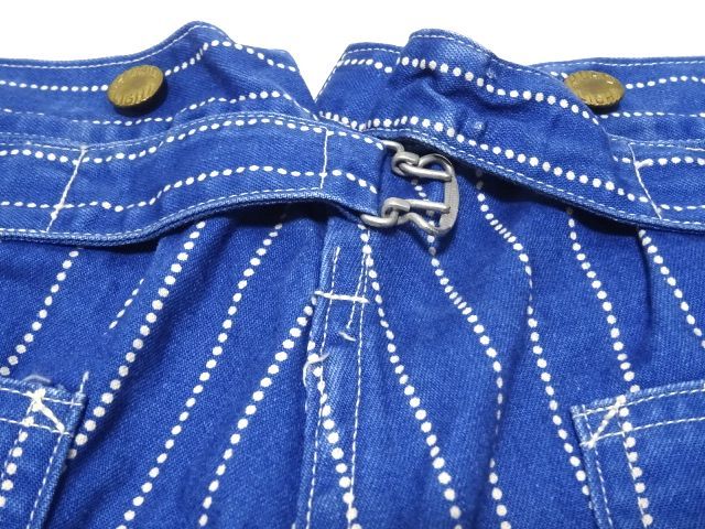 HEADLIGHT 1914s MODEL WABASH STRIPE WAIST OVERALLS 34 size / ヘッドライト ウォバッシュストライプ デニム パンツ 実名復(fù)刻 メンズ
