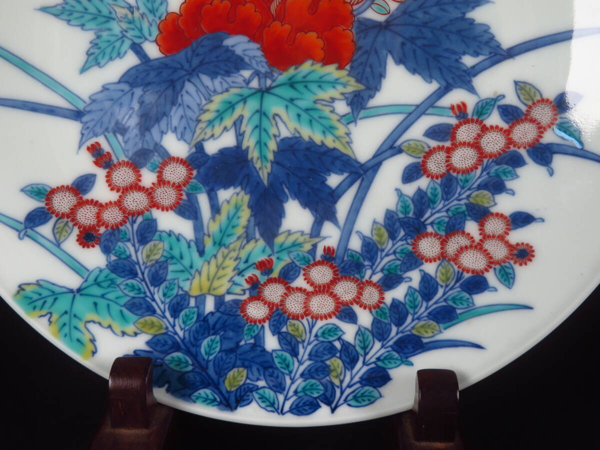 今泉今右衛門 色鍋島芙蓉絵額皿 有田焼 色絵 額皿 皿 お皿 大皿