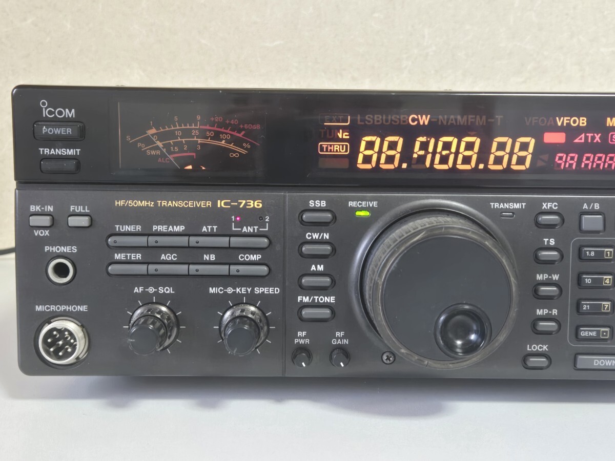 ICOM IC-736 100W 送受信可能　液晶漏れ　ジャンク