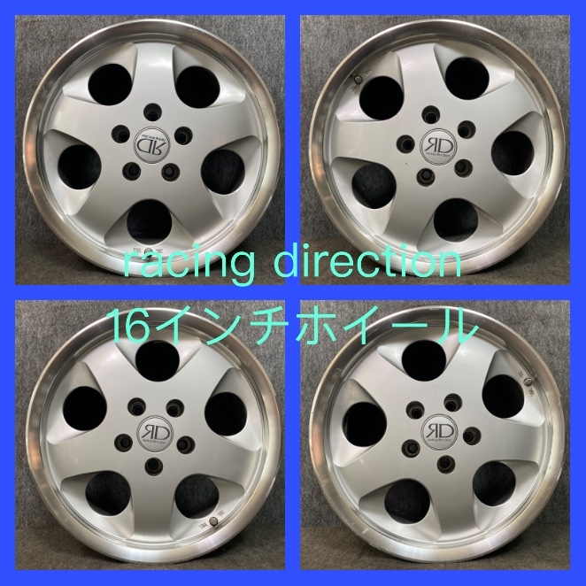 ★GT-149 racing direction ホイール 16インチ ★16×7JJ ET +37 PCD114.3 ★5H★中古 4本★