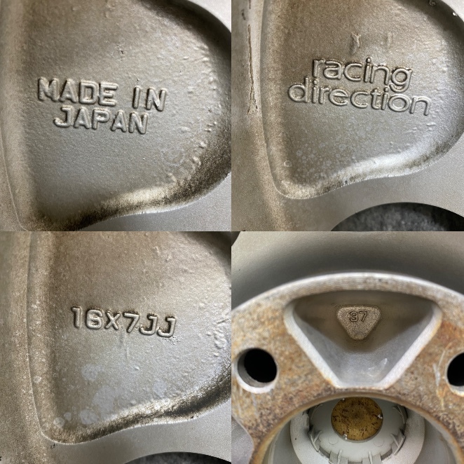 ★GT-149 racing direction ホイール 16インチ ★16×7JJ ET +37 PCD114.3 ★5H★中古 4本★