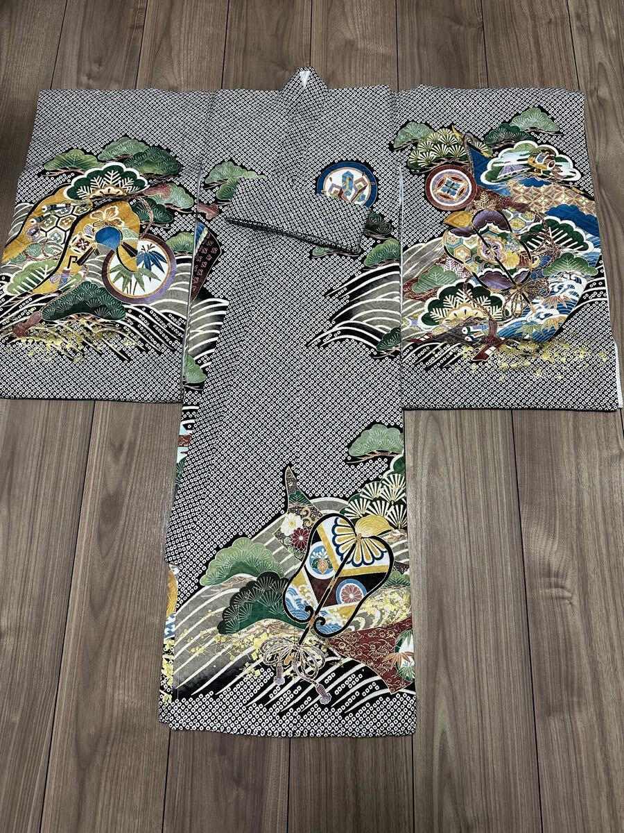 新品*未使用*祝い著*お宮參り*のしめ*著物*産著*お初著*男児*男の子*正絹*No.182