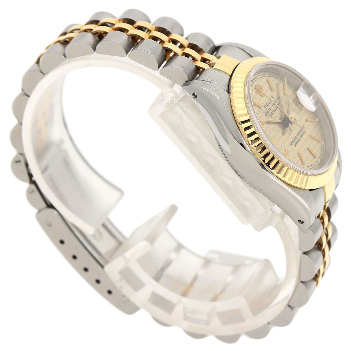 ROLEX ロレックス 69173 デイトジャスト 千鳥格子 ハウンドトゥース 腕時計 ステンレススチール SSxK18YG レディース 中古