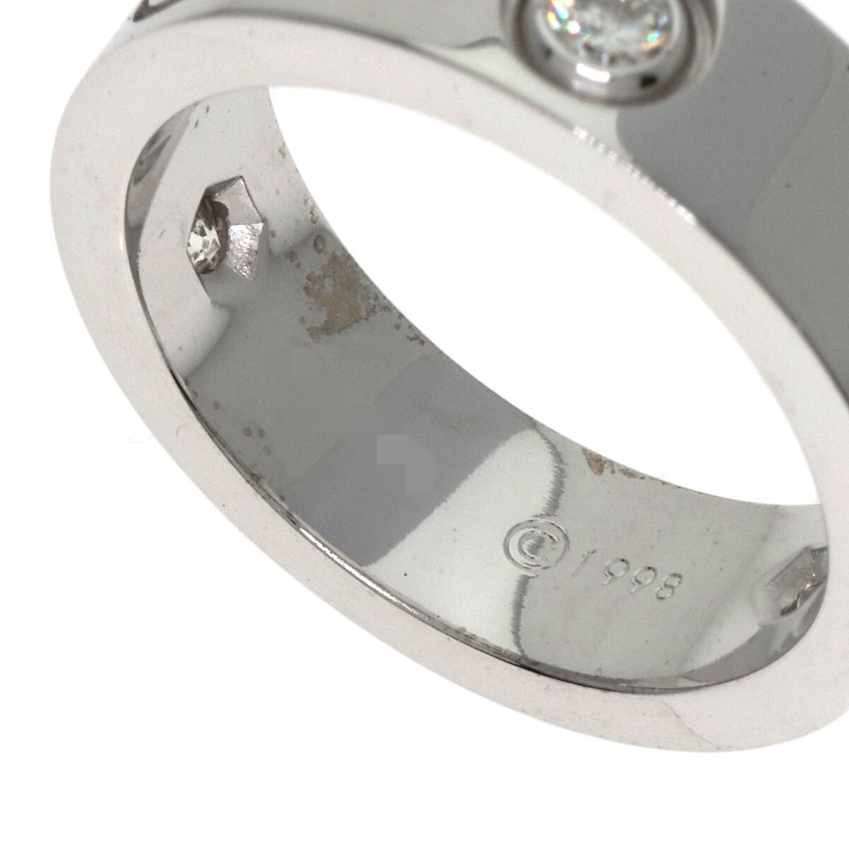 CARTIER カルティエ ラブリング ハーフ ダイヤモンド #49 リング?指輪 K18ホワイトゴールド レディース 中古