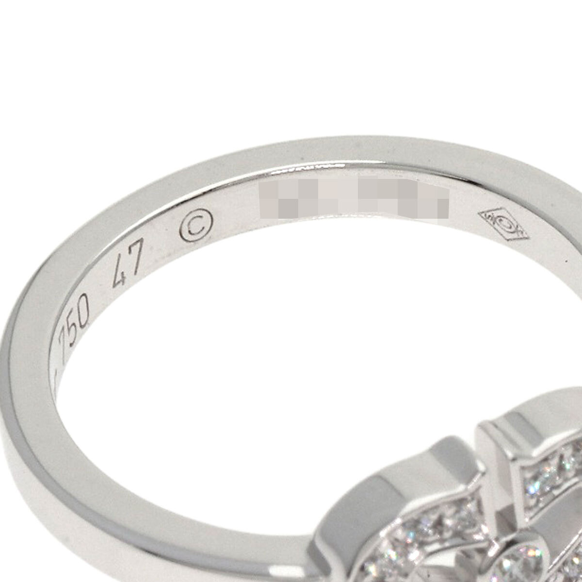 CARTIER Cartier C Heart бриллиант #47 кольцо * кольцо K18 белое золото женский б/у 