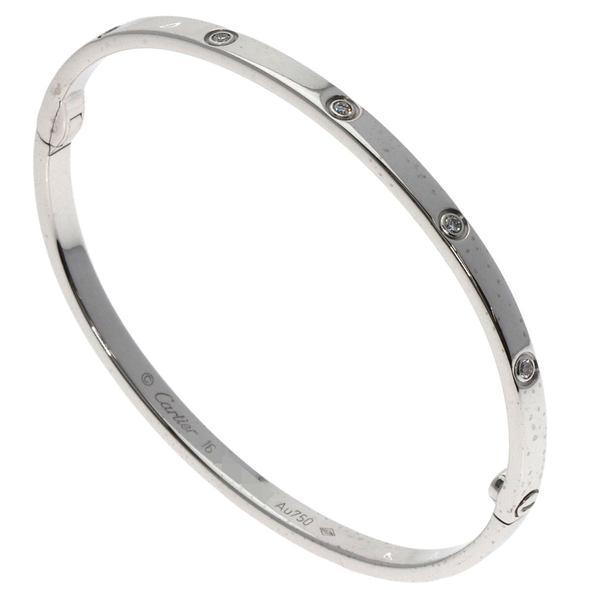 CARTIER カルティエ ラブブレス SM フル ダイヤモンド #16　ドライバー無し ブレスレット K18ホワイトゴールド レディース 中古