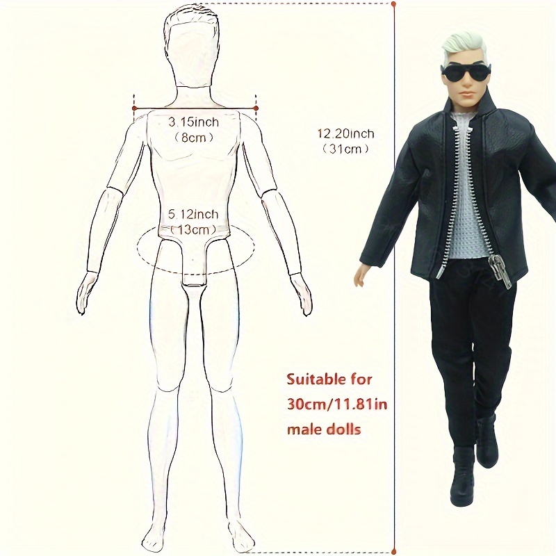 15點(diǎn)セット 著せ替え人形 交換衣裝 1/6スケール 革ジャン 茶色 黒 男性 メンズ 迷彩 パンツ 上下セット 靴 バービー人形サイズ t4921