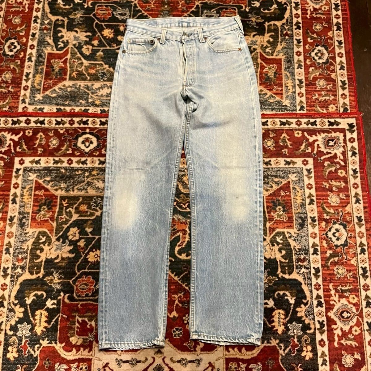 80s USA製 Levi's 501 ハチマル 後期 デニムパンツ W33 L32 W74cm ヴィンテージ ジーンズ グランジ ダメージ リーバイス インディゴ 70s W33