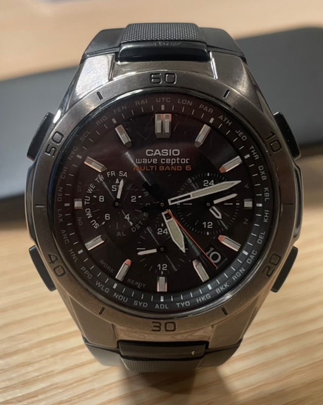 JY492 【1円から】 腕時(shí)計(jì) CASIO カシオ ソーラー電波式 クロノグラフ WVQ-M410 wave ceptor ウェーブセプター マルチバンド6 