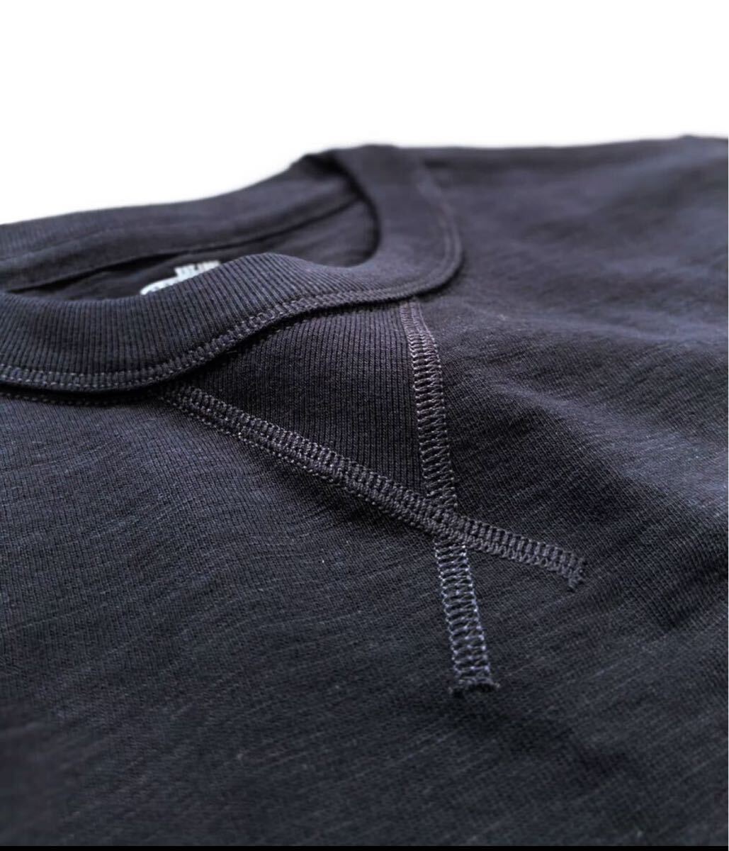 RRL DOUBLE RL 前V Tシャツ ブラック Lサイス