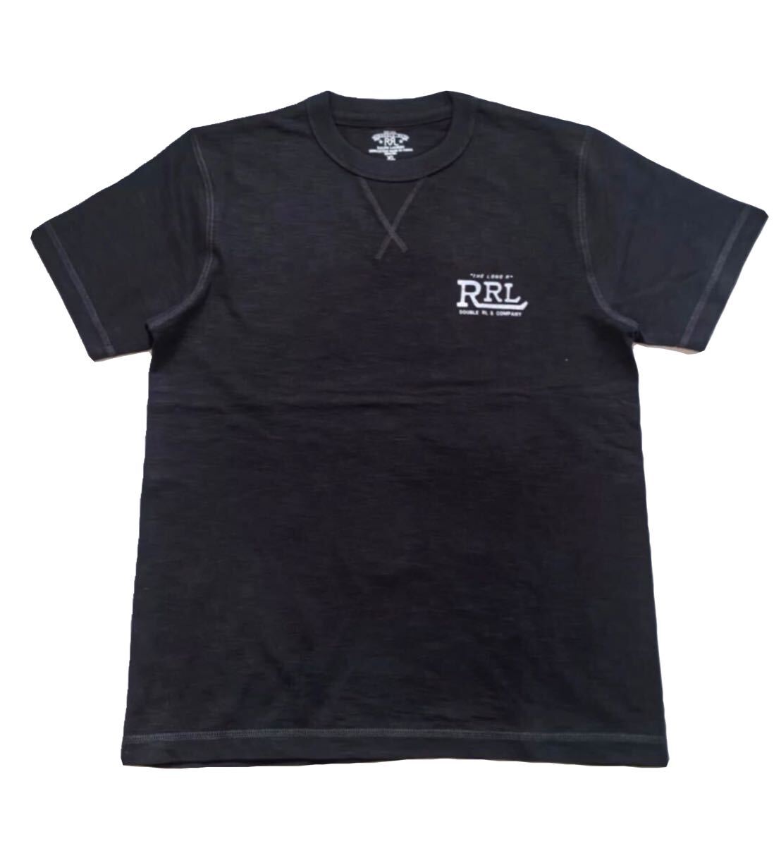 RRL DOUBLE RL 前V Tシャツ ブラック Lサイス