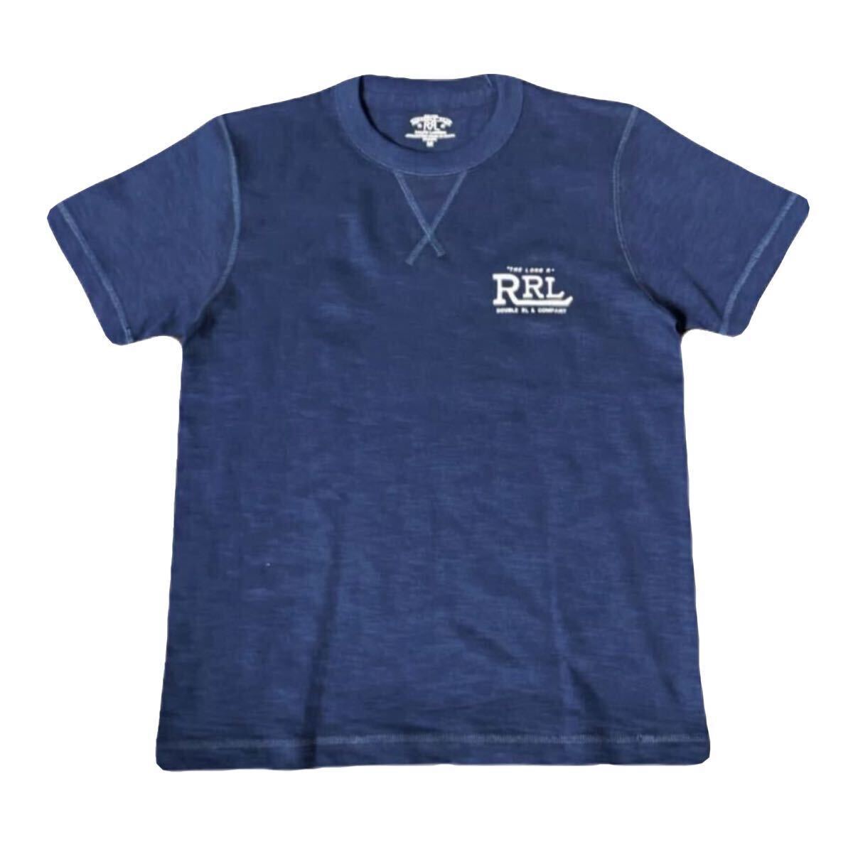 RRL DOUBLE RL 前V Tシャツ ネイビー Sサイス