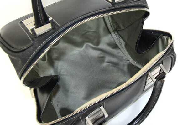 アイスバーグ ハンドバッグ ブラック レザー メタル 中古 ボストンバッグ 黒 鞄 レディース 女性_画像3