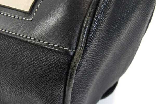 アイスバーグ ハンドバッグ ブラック レザー メタル 中古 ボストンバッグ 黒 鞄 レディース 女性_画像6