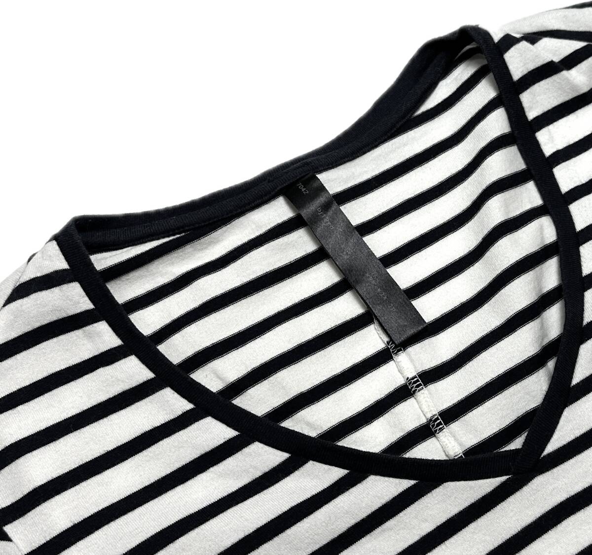 Safari掲載 定価1.2萬 wjk poket combed jersey border V S/S tee S レザーポケットジャージボーダーTシャツ akm ジュンハシモト