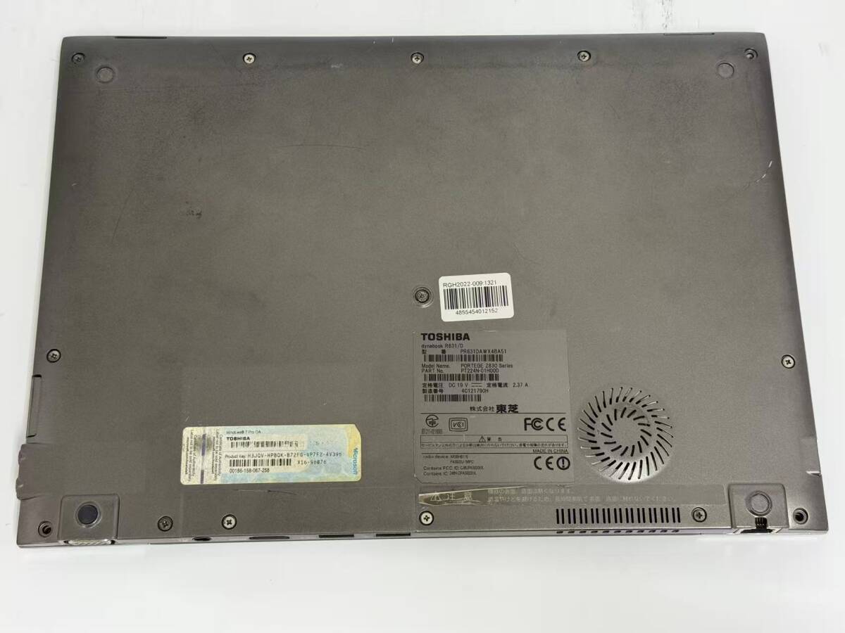 ジャンク品 東芝 R631/D CPU Core i5-2557M/ メモリ4GB ディスクなし「YHOK000269」