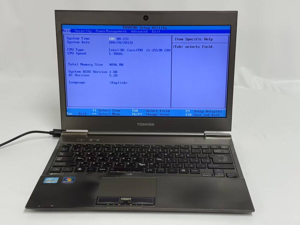 ジャンク品 東芝 R631/D CPU Core i5-2557M/ メモリ4GB ディスクなし「YHOK000270」