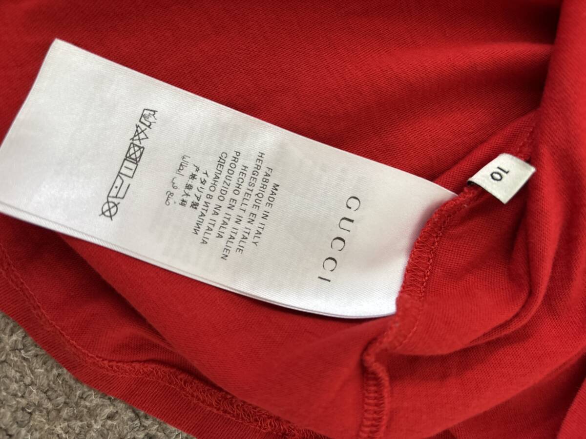 GUCCI グッチ チルドレン ロゴプリント 半袖 Tシャツ カットソー 130~140 子供服 キッズサイズ 10 レッド