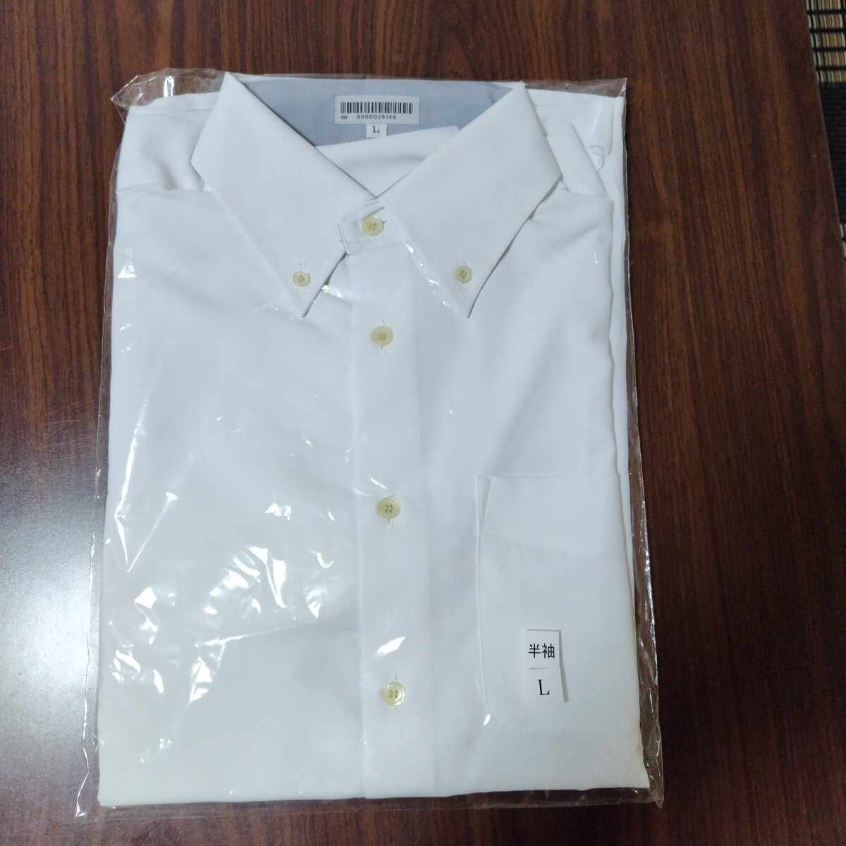 メンズLサイズ　半袖 白 ドレスシャツ　家　1_画像2