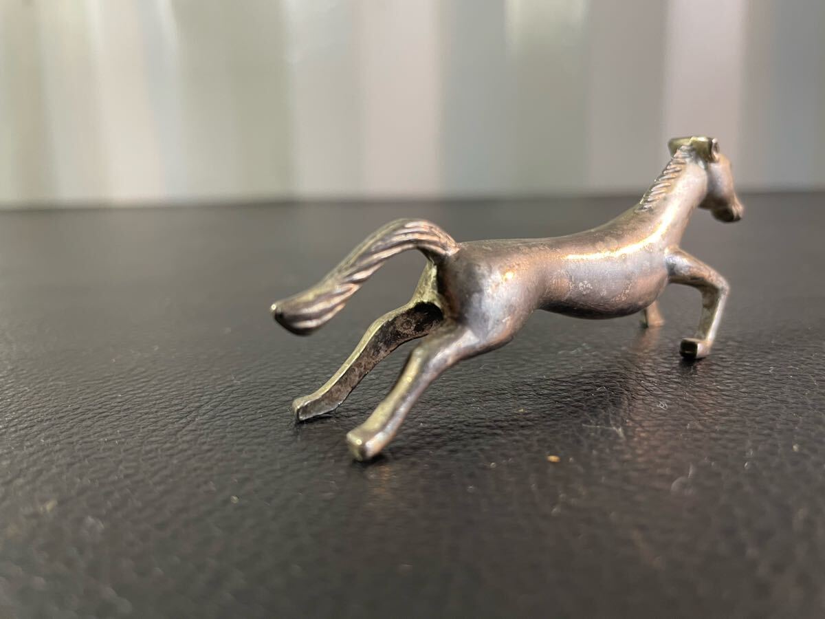 中古品☆骨董 書道 洋銀製 馬 筆架 アンティーク ヴィンテージ
