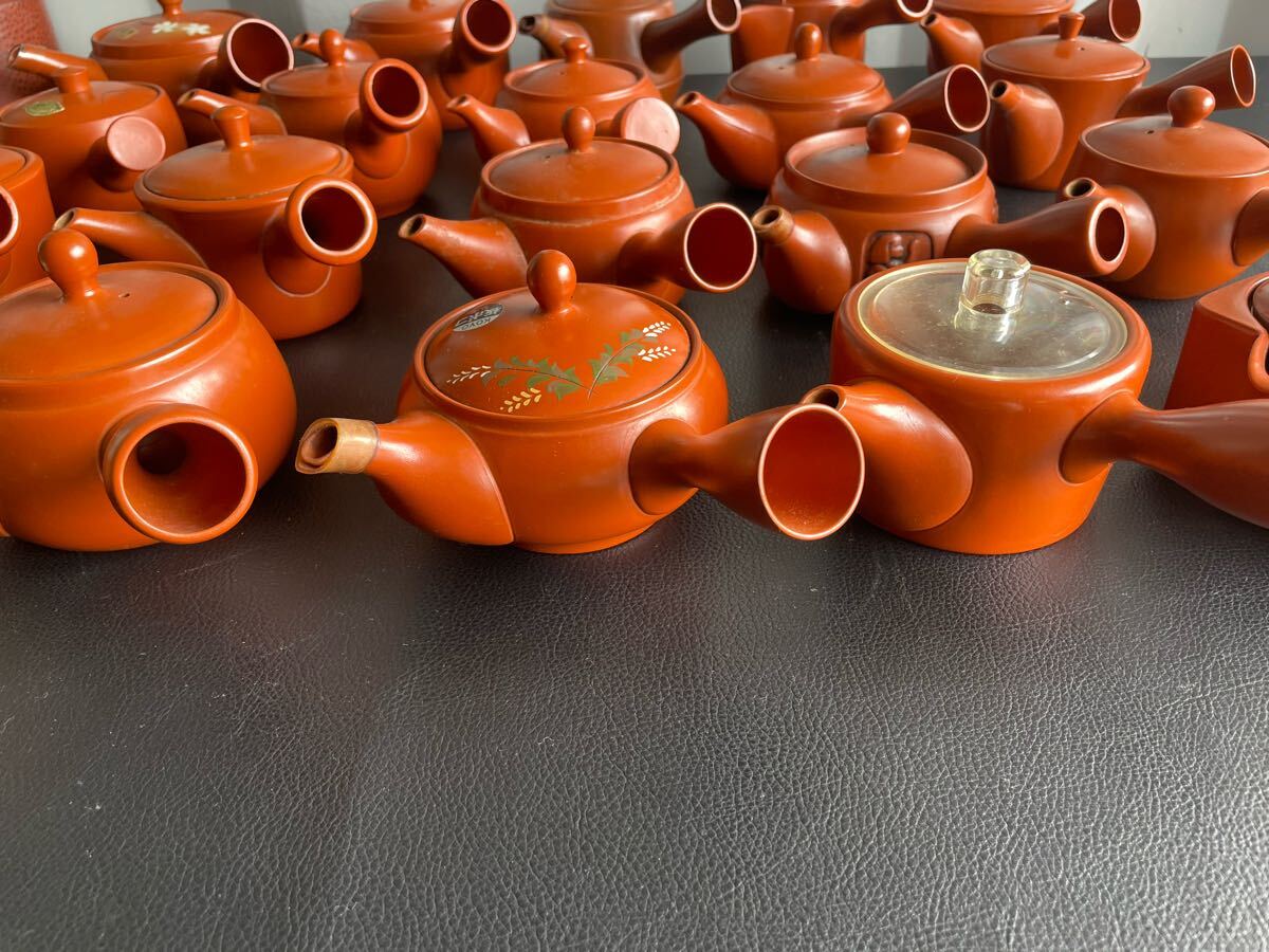 中古品☆急須 茶器 茶道具 煎茶道具 朱泥 陶器 和食器 まとめ売り 大量セット 23個 一部ヒビカケあり_画像9