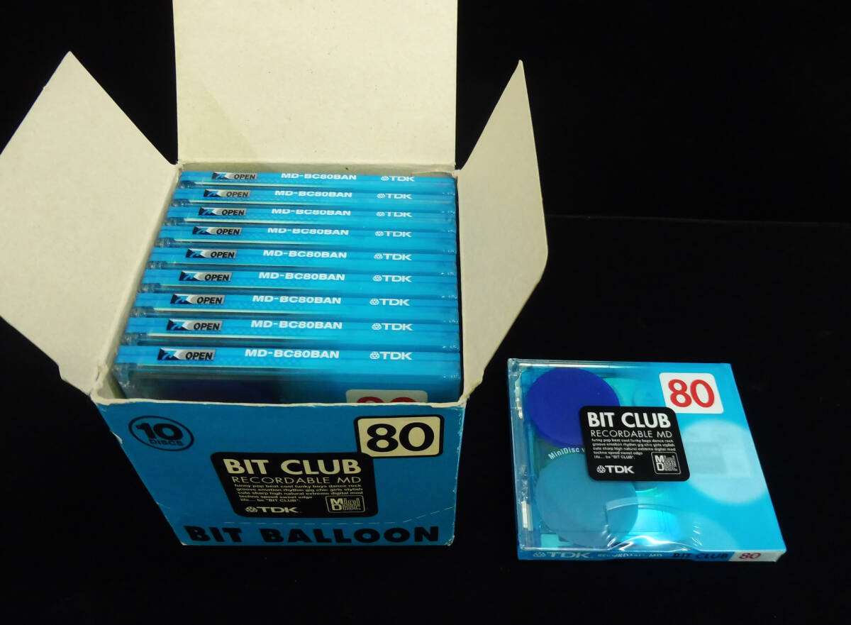 【新品未開封】MDディスク★MD TDK BIT CLUB 80 ★10枚セット★日本製 高品質ディスク&耐熱 高精度シェル 入手困難 Mini Disc Bit Balloon_画像1