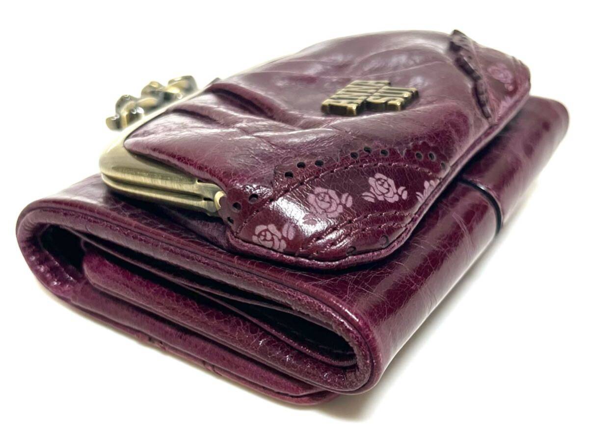 【新品未使用】ANNA SUI 財布 ローズガーデン 鳥 紫 がま口 アナスイ 新品未使用】ANNA SUI 財布 ローズガーデン 鳥 紫 パープル 三