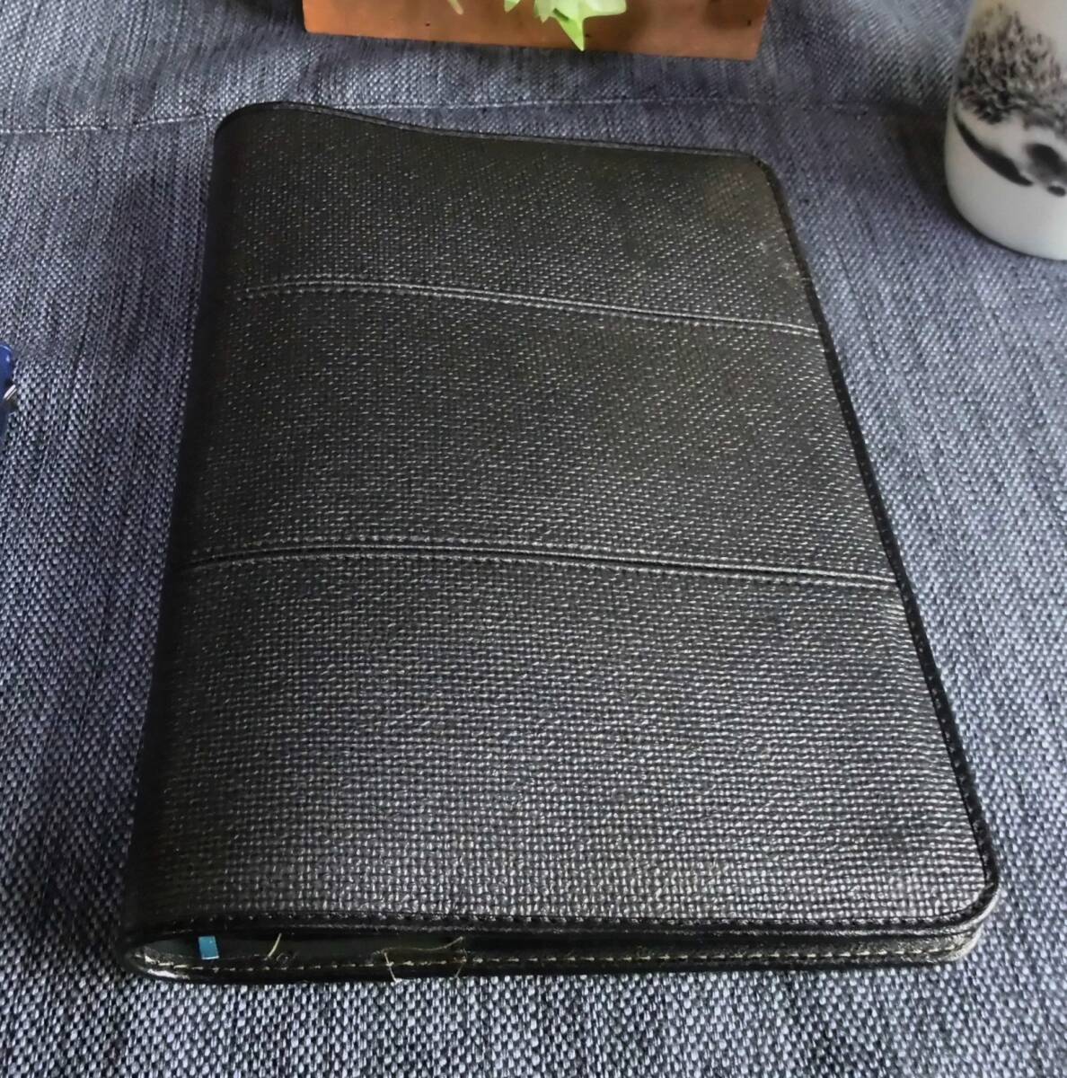 オーダーメイド【B5大学サイズノートカバー】地縫い■合皮サニー■ブラック_画像3