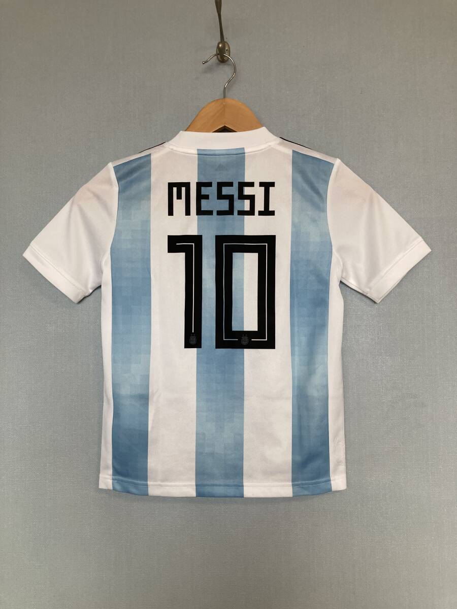 ★美品 adidas アディダス サッカー AFA アルゼンチン代表 125周年モデル #10 MESSI メッシ ユニフォーム S 140 キッズ ジュニア 子供用