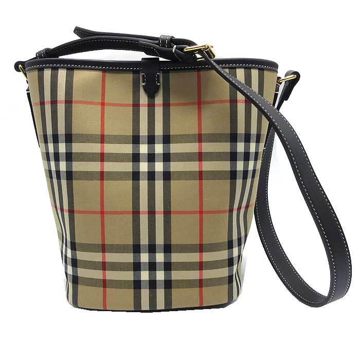 バーバリー バッグ ショルダーバッグ BURBERRY アシュビー コットン チェック柄 LL ミニバケット 8102171 アウトレット レディース _画像1