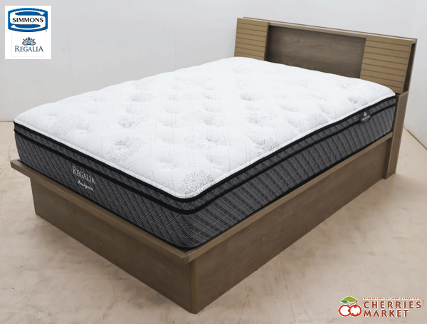 ◆展示品◆ REGALIA×SIMMONS キングスダウン R-GOLD インシグニア/オラール キャビネット ダブルベッド 跳ね上げ リフトアップ 照明 47萬