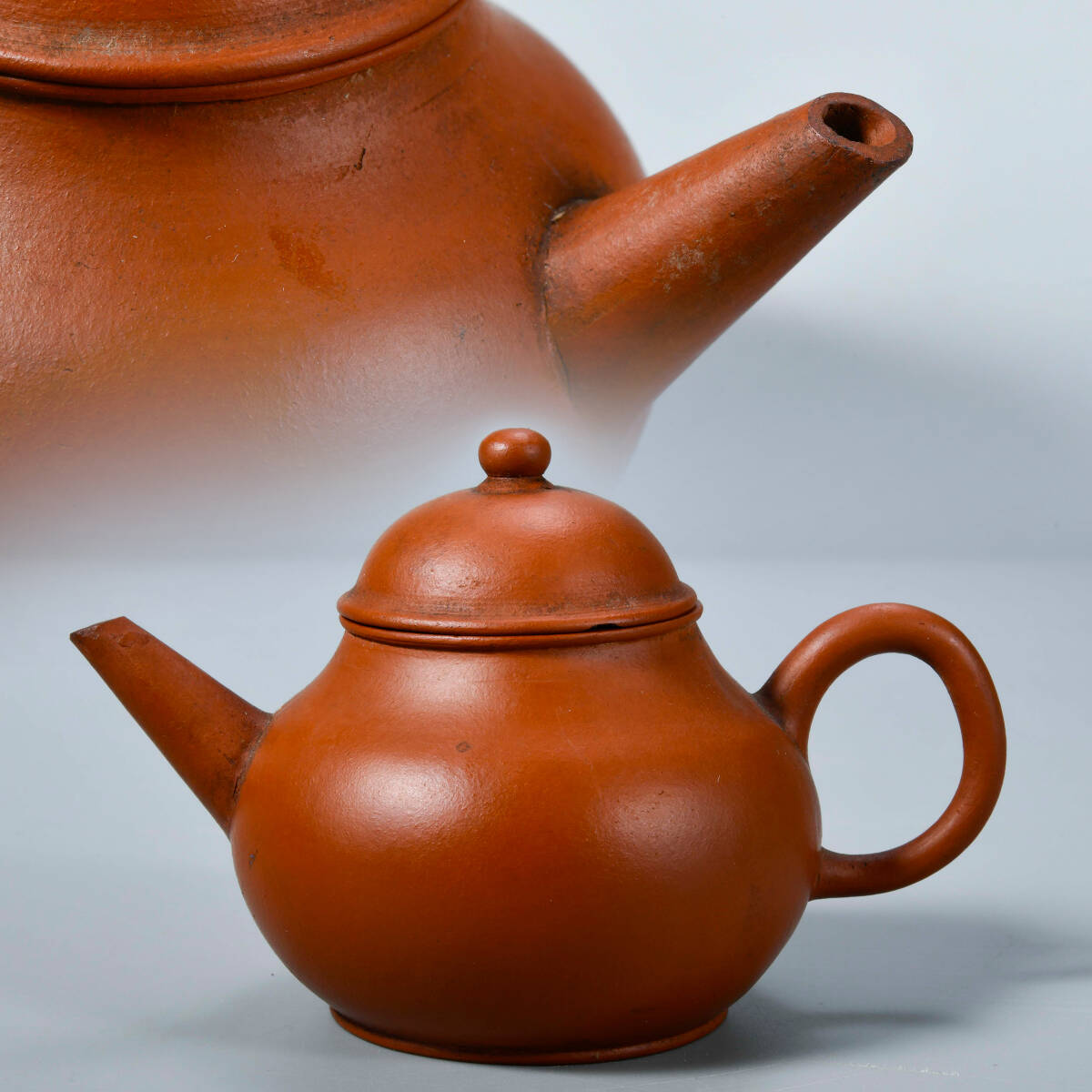 Yahoo!オークション - BR2429-中国宜興・朱泥 急須 水平 時代物