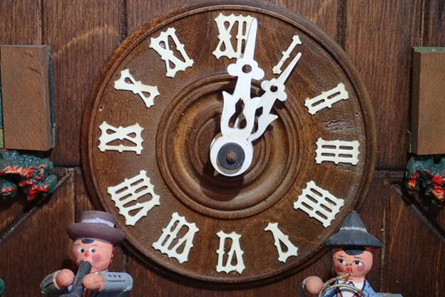 4253[M]アンティーク?SWISS MUSICAL MOVEMENT/鳩時計/振り子時計/壁掛け時計/ポッポ/木彫り/分銅/ドイツ制/エーデルワイス/現(xiàn)狀渡し