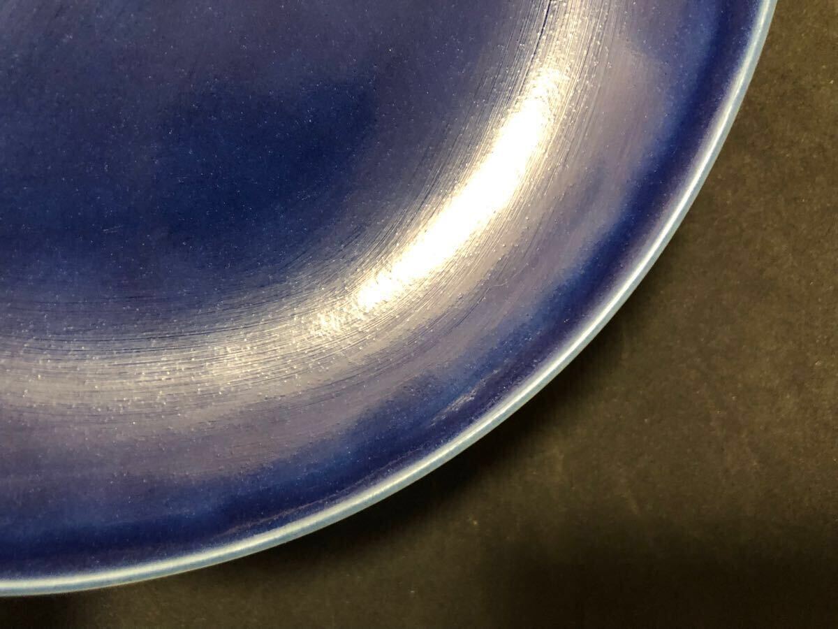 中國古玩 清 藍釉　瑠璃釉　皿　古玩 時代物　中國美術(shù)　骨董品 唐物　染付　古美術(shù)　陶磁器 