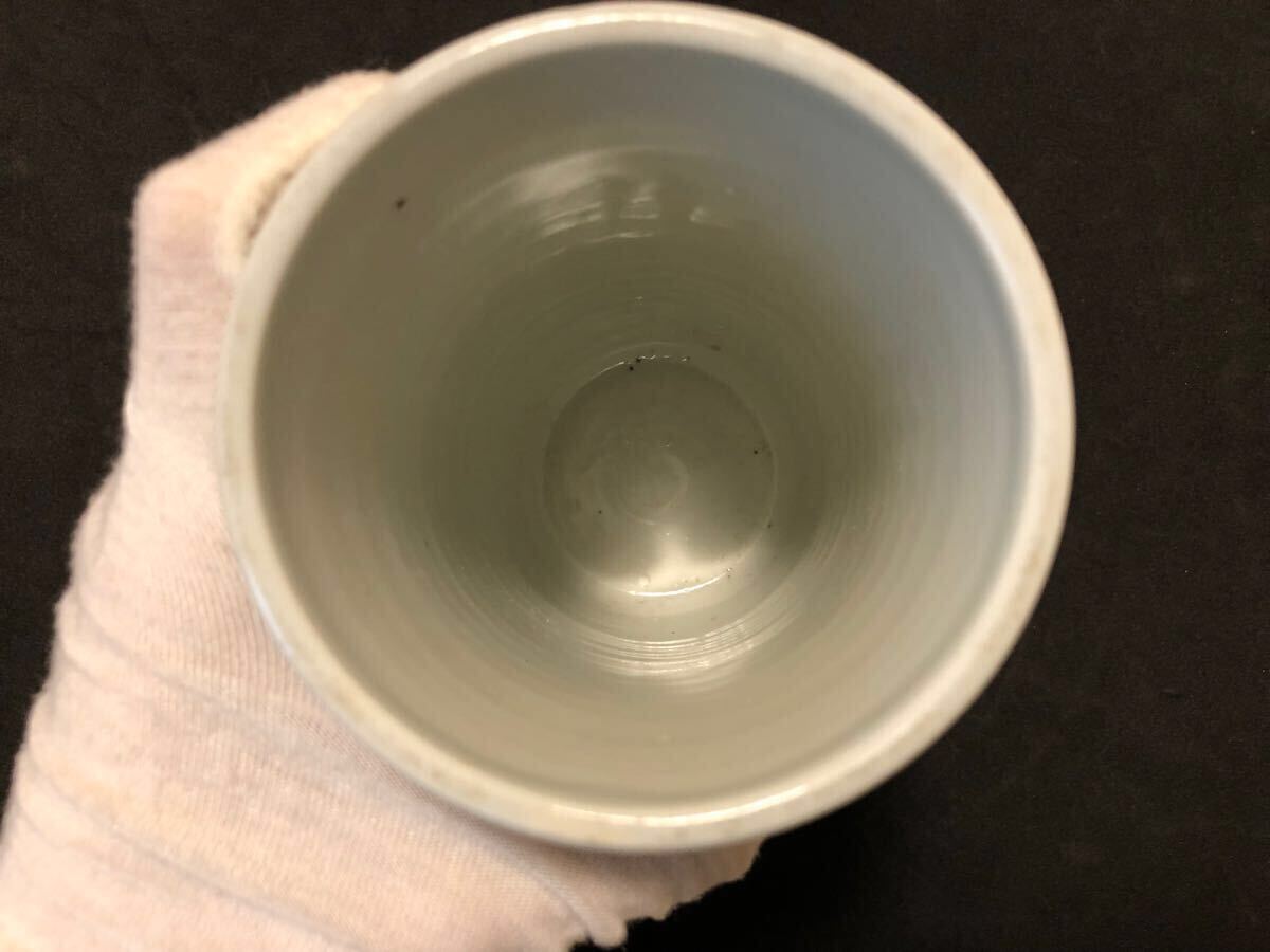 清 染付 筆入 筆筒 呉須　文房具　時代物　中國美術(shù)　骨董品 唐物 花入 青花 花器 時代品 陶器 花瓶