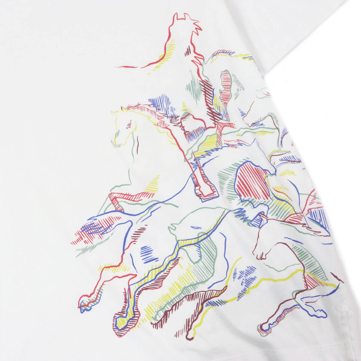 極美品□HERMES エルメス 22SS カルヴァガード コットン100％ ホース総柄 クルーネック カットソー 半袖Ｔシャツ 白 XL 伊制 正規(guī)品