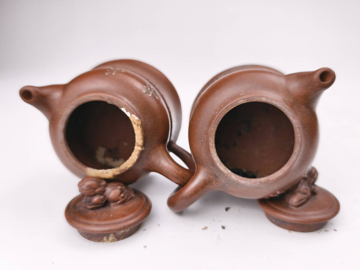 中国 孟臣製 黒泥 漢詩刻 急須 茶壷 M R7562