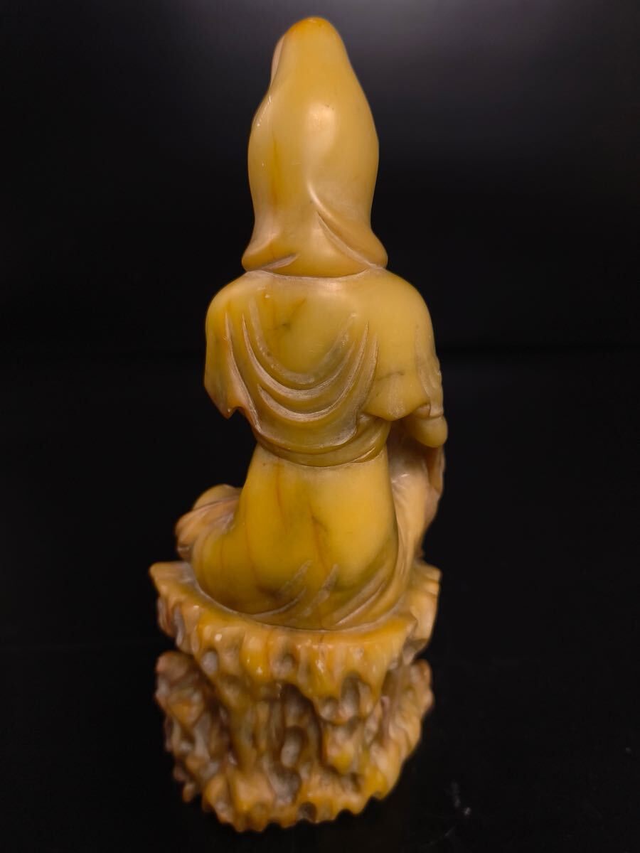 定率割引 西日本 寿山石仏像観音様 田黄石清時代仏像 仏教工芸 置物 骨董品 中國 彫刻・オブジェ