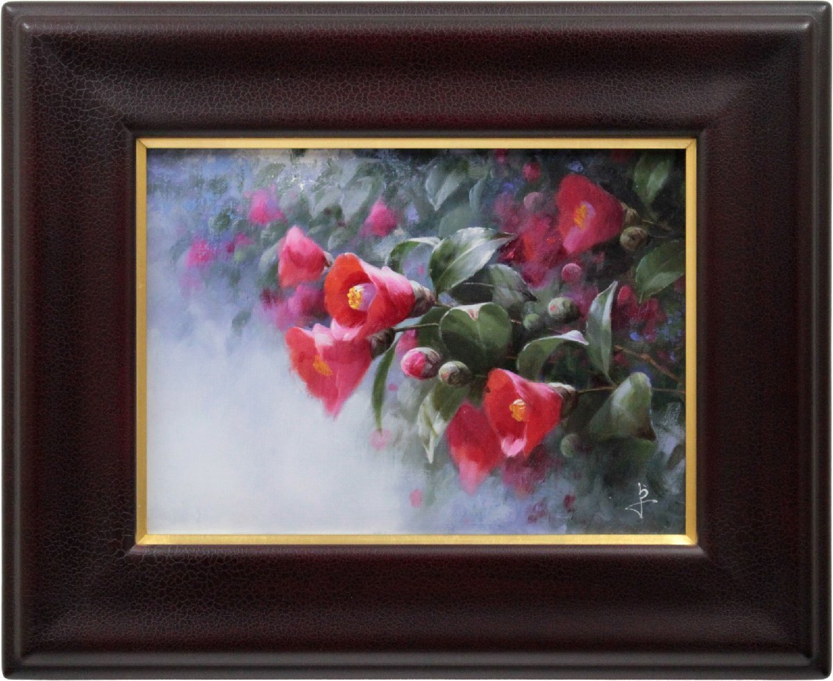 真作 浜田泰介 「初日」SM 油彩 平成7年 額装・共シール・タトウ