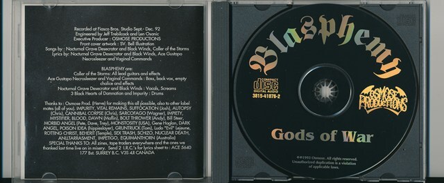 ブラスフェミー / BLASPHEMY / GODS OF WAR /US盤/中古CD!!78069_画像2