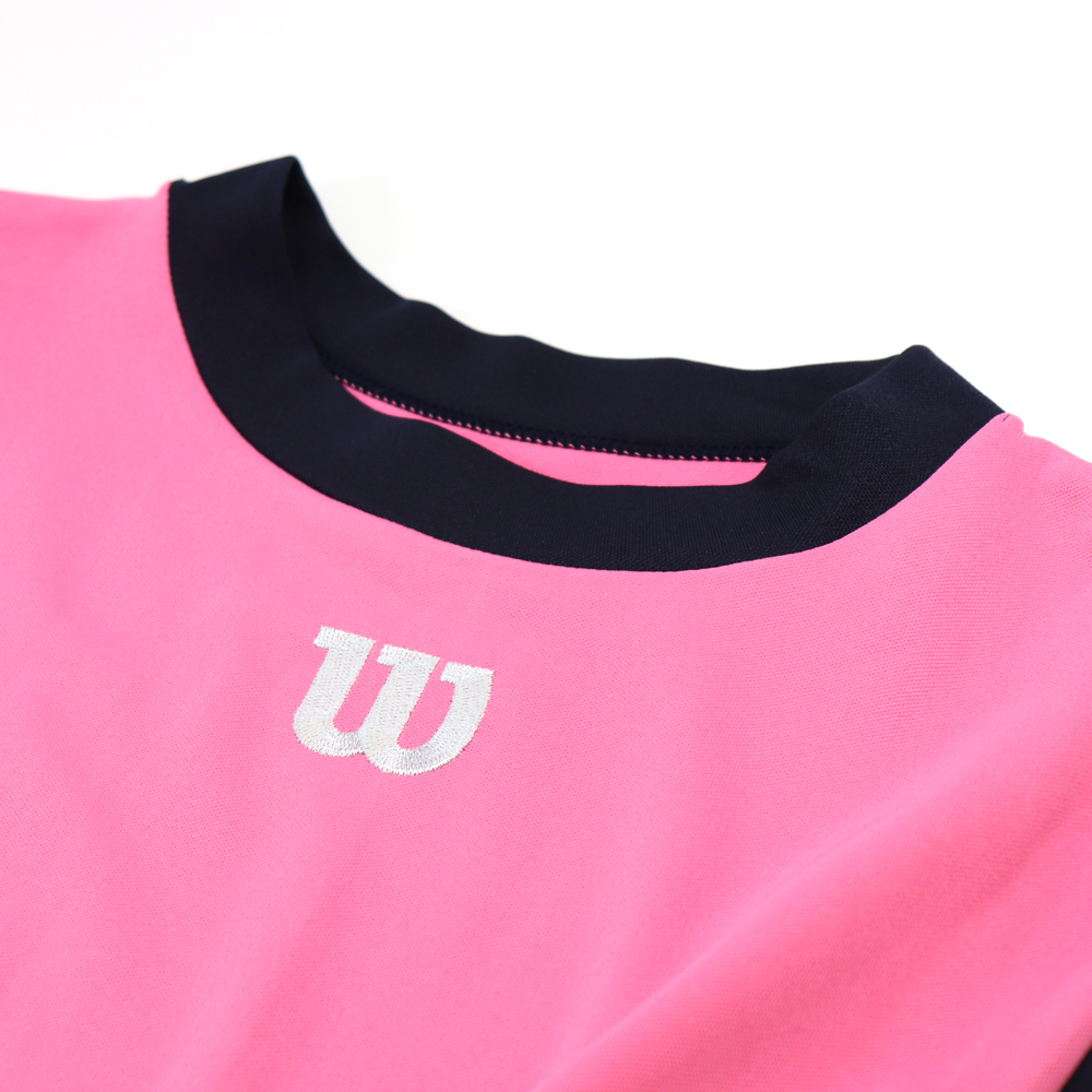 【wilson】ウィルソン 長袖 アンダーシャツ TWO TONE BODY ロングスリーブシャツ wta18ls ネイビー×ピンク(NP) L