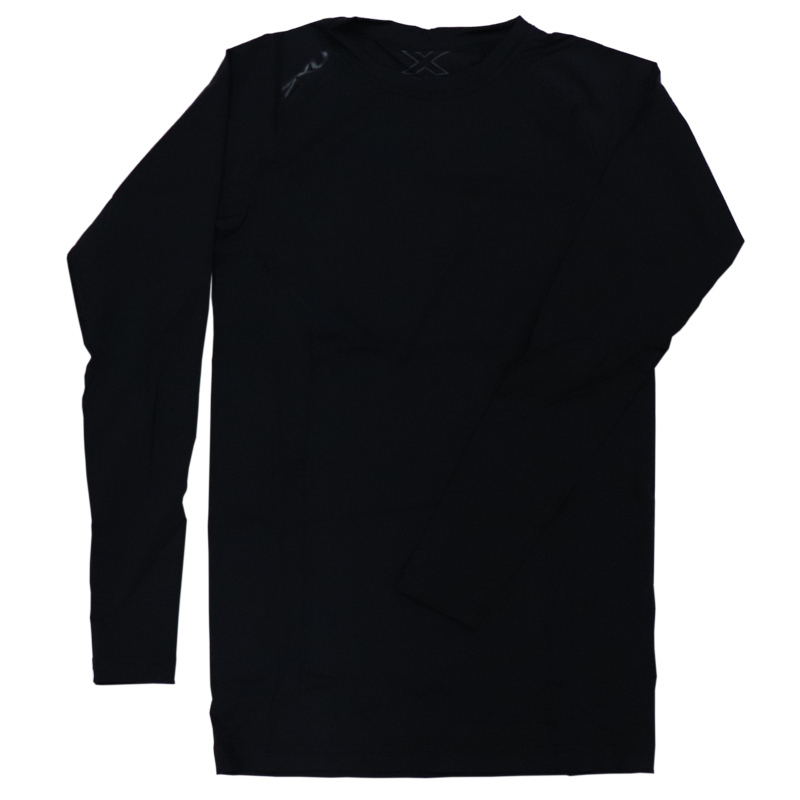 店頭展示品【2XU】トゥー?タイムズ?ユー 長(zhǎng)袖丸首アンダーシャツmax4657a ブラック Mサイズ