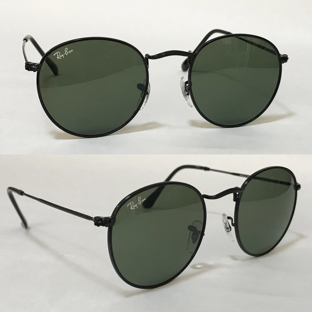 [新品付屬品完備☆送料込み] RayBan レイバン ROUND METAL ラウンドメタル サングラス ブラック Black RB3447
